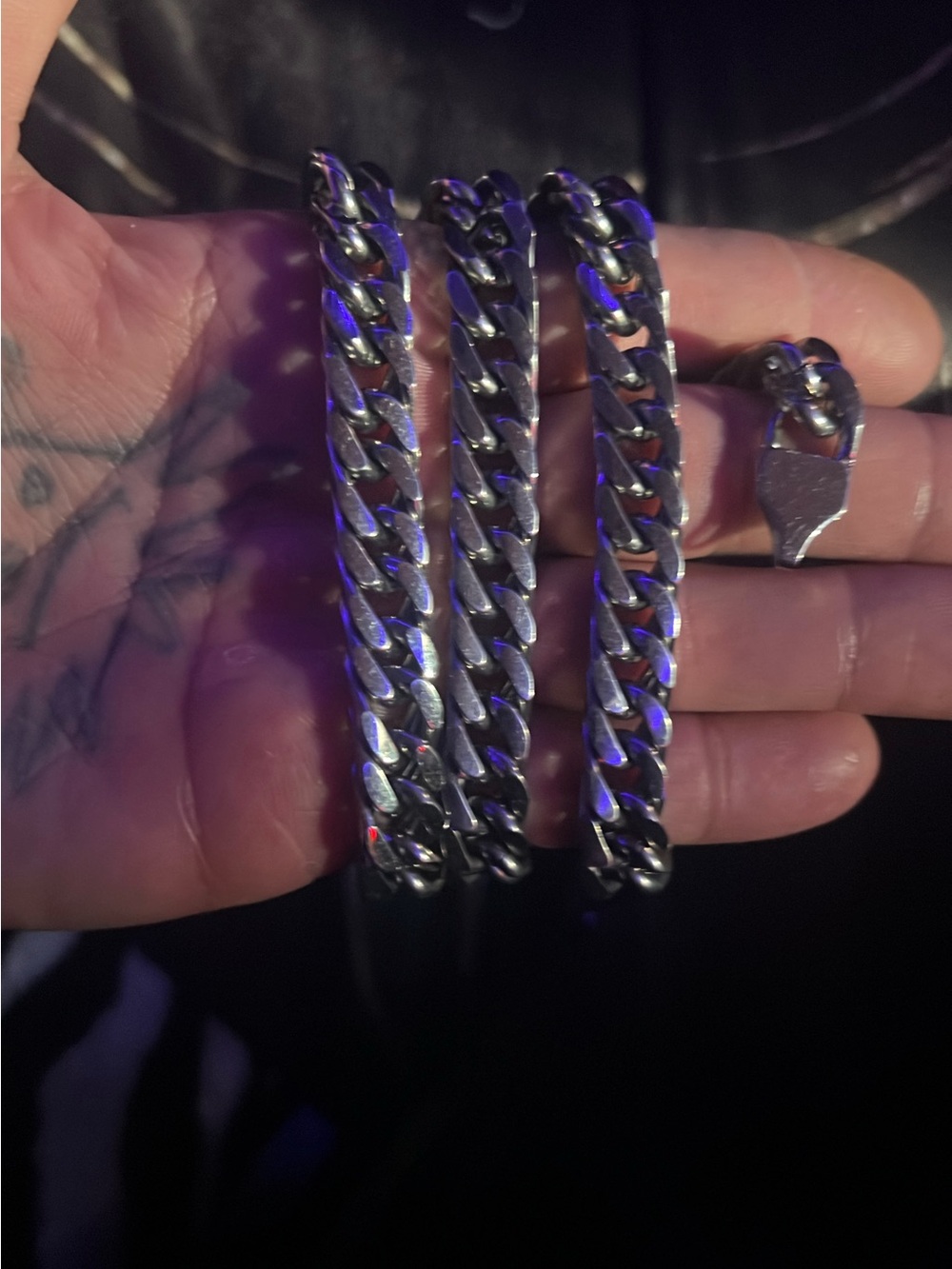 Men's Silver Cuban Link Chain Bracelet - Polished Stainless Style